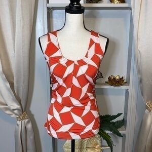New York & Company Stretch XS Pink White GUC Sleeveless Top